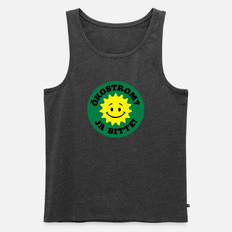 ökostrom ja bitte, atomkraft nein danke, bio öko - Männer Premium Bio Tank Top - Anthrazit meliert