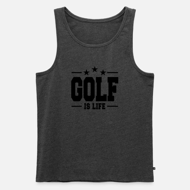 Golf ist Leben / Golf - Männer Premium Bio Tank Top - Anthrazit meliert