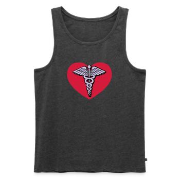 Doctor of love - Men's Premium Organic Tank Top - heather anthracite - Front - Michal (187cm)