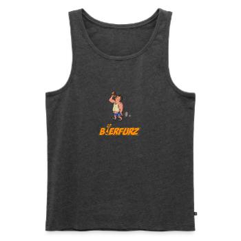 Bierfurz - Männer Premium Bio Tank Top - Anthrazit meliert - Vorne - Michal (187cm)