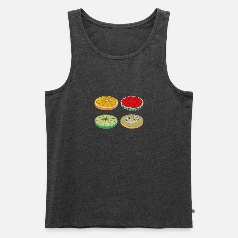 Früchte Scheiben Sommer Lecker Spaß Geschenk - Männer Premium Bio Tank Top - Anthrazit meliert