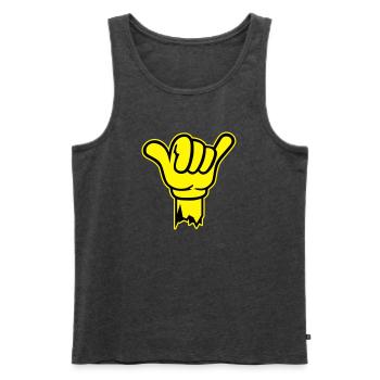 hand shaka finger - Männer Premium Bio Tank Top - Anthrazit meliert - Vorne - Michal (187cm)