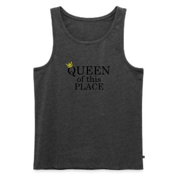 Queen of this place - Männer Premium Bio Tank Top - Anthrazit meliert - Vorne - Michal (187cm)
