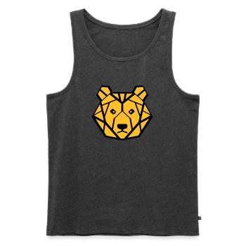 baer symetrisch - Männer Premium Bio Tank Top - Anthrazit meliert - Vorne - Michal (187cm)