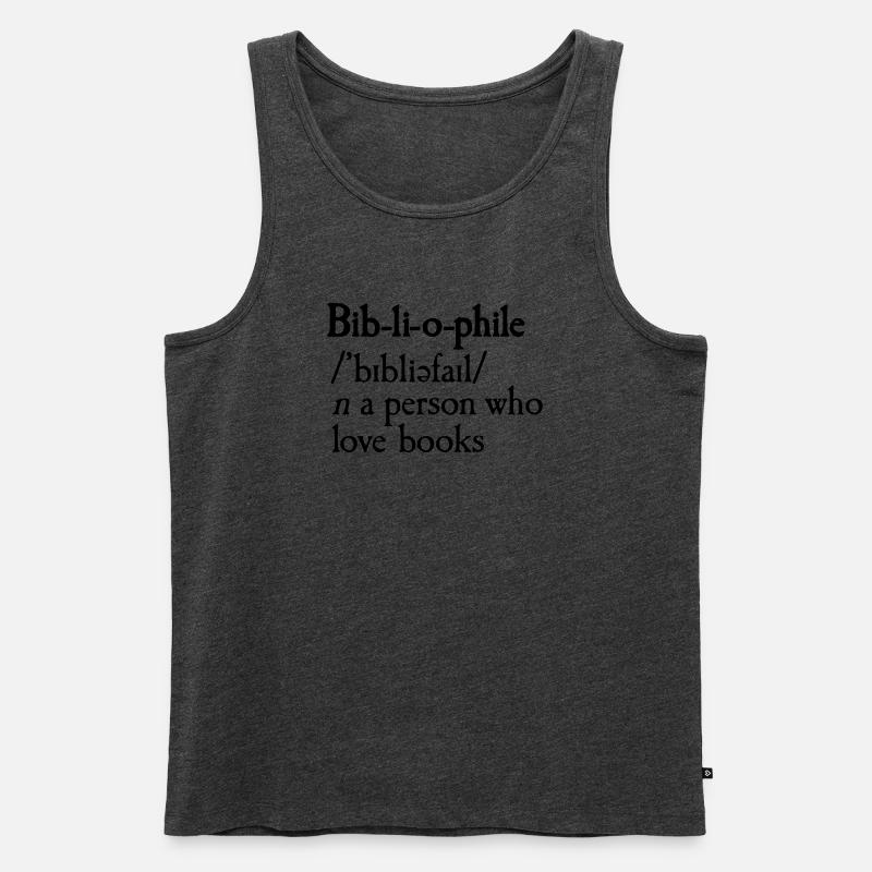 Bibliophile dictionary definition - Männer Premium Bio Tank Top - Anthrazit meliert
