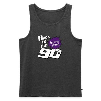 90er Party , Mottoparty , forever Young (25) - Männer Premium Bio Tank Top - Anthrazit meliert - Vorne - Michal (187cm)