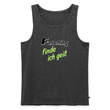 Party Shirt ,Feiern , Karneval, Fasching geil(25) - Männer Premium Bio Tank Top - Anthrazit meliert - Vorne - AI Model Male 178 light (178cm)