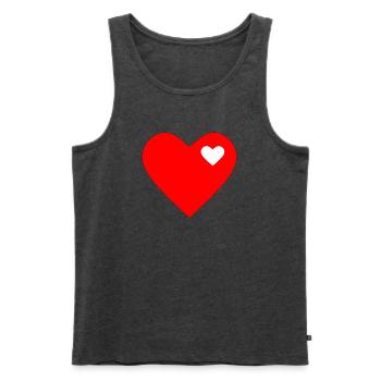 Rotes Herz rot Geschenk - Männer Premium Bio Tank Top - Anthrazit meliert - Vorne - Michal (187cm)