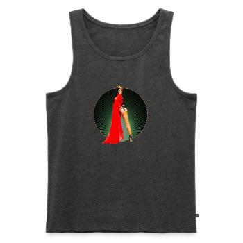 Pinup - Vintage Retro Burlesque Queen Art des années 50 - Débardeur bio Premium Homme - anthracite chiné - Devant - Michal (187cm)