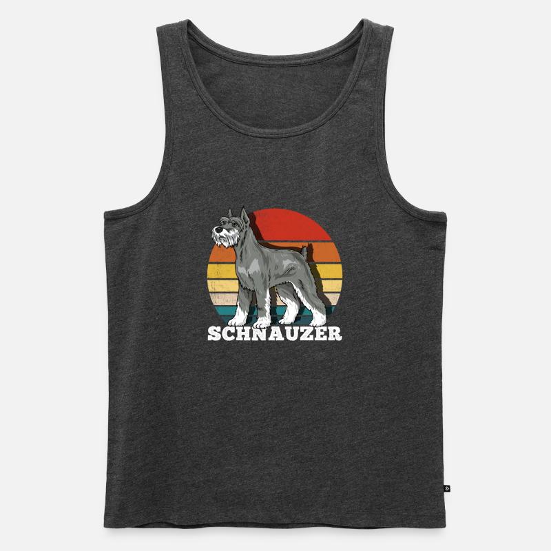 Schnauzer Retro - Männer Premium Bio Tank Top - Anthrazit meliert