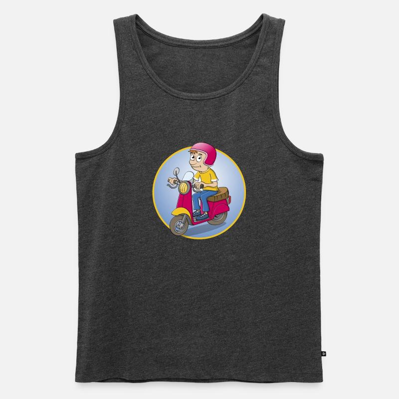 Der Rollerfahrer - Version1 - Männer Premium Bio Tank Top - Anthrazit meliert