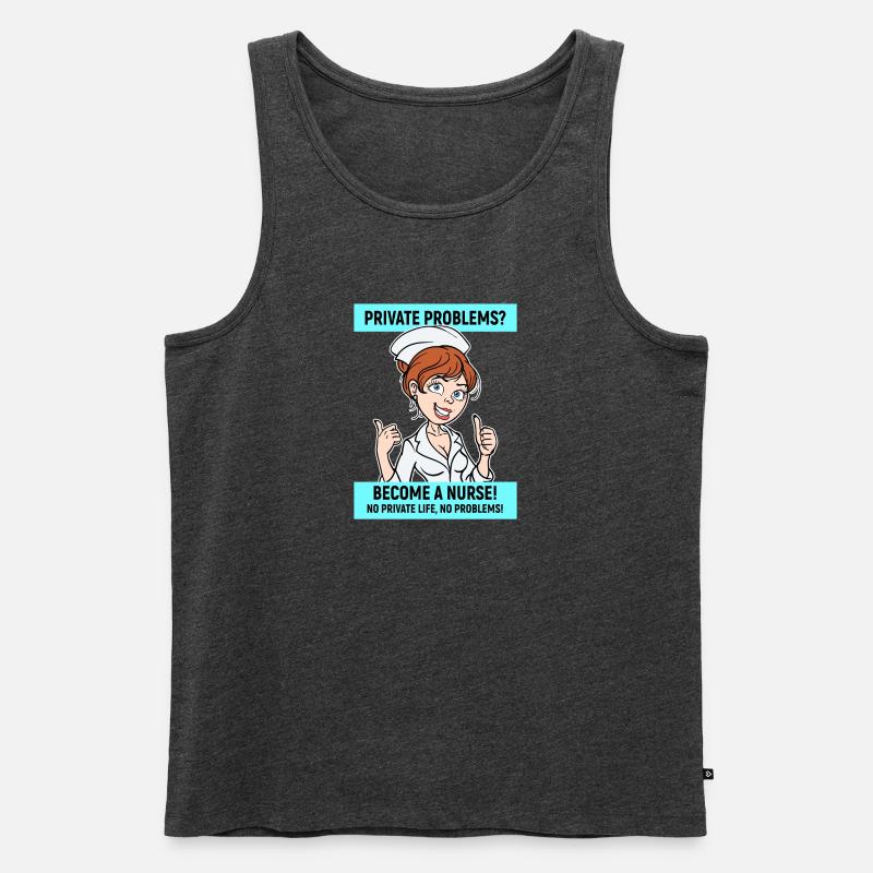 Krankenschwester Lustig Statement Pflegerin Beruf - Männer Premium Bio Tank Top - Anthrazit meliert