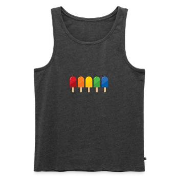 Von allen Farben - Männer Premium Bio Tank Top - Anthrazit meliert - Vorne - Michal (187cm)