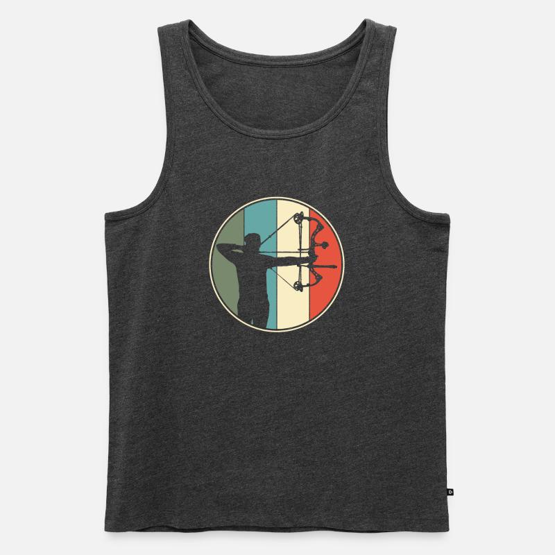 Bogenschießen Bogenjagd Retro - Männer Premium Bio Tank Top - Anthrazit meliert