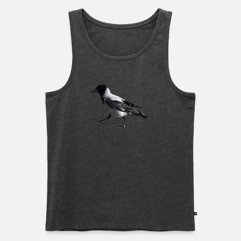 Ein kleiner Schritt durch eine Krähe - Männer Premium Bio Tank Top - Anthrazit meliert