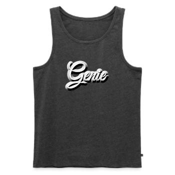 Nerd - GENIE - Männer Premium Bio Tank Top - Anthrazit meliert - Vorne - AI Model Male 178 light (178cm)