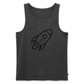 Rakete - Männer Premium Bio Tank Top - Anthrazit meliert - Vorne - Michal (187cm)