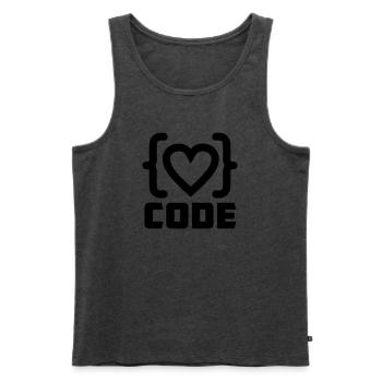 Herzprogrammierer Code Logo mit Text CODE - Männer Premium Bio Tank Top - Anthrazit meliert - Vorne - Michal (187cm)