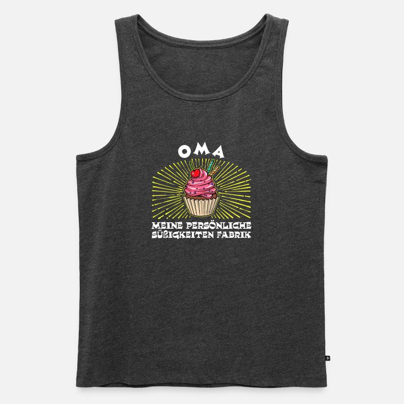 Humorvoll Oma Statement Großmutter Enkelkind - Männer Premium Bio Tank Top - Anthrazit meliert