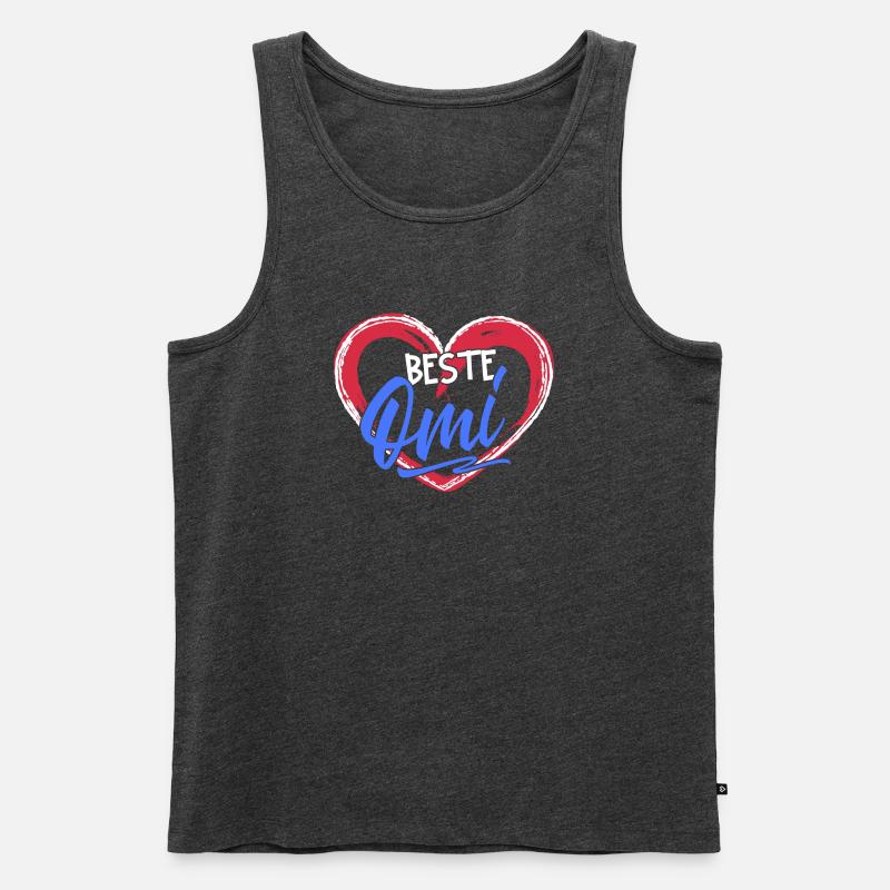 Großmama Glückwunsc Statement Beste Oma Großmutter - Männer Premium Bio Tank Top - Anthrazit meliert