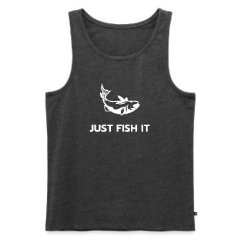 Einfach angeln - Männer Premium Bio Tank Top - Anthrazit meliert - Vorne - AI Model Male 178 light (178cm)