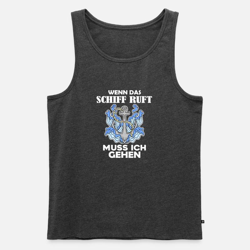 Schiff Schifffahrt - Männer Premium Bio Tank Top - Anthrazit meliert