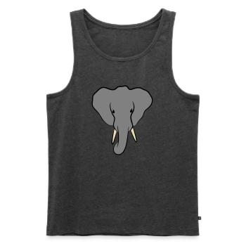 Elefantenkopf Minimalistisch - Männer Premium Bio Tank Top - Anthrazit meliert - Vorne - AI Model Male 178 light (178cm)
