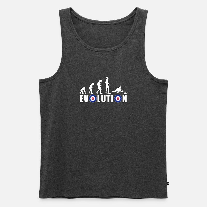 EVOLUTION CURLING Eisstockschießen Geschenk Winter - Männer Premium Bio Tank Top - Anthrazit meliert
