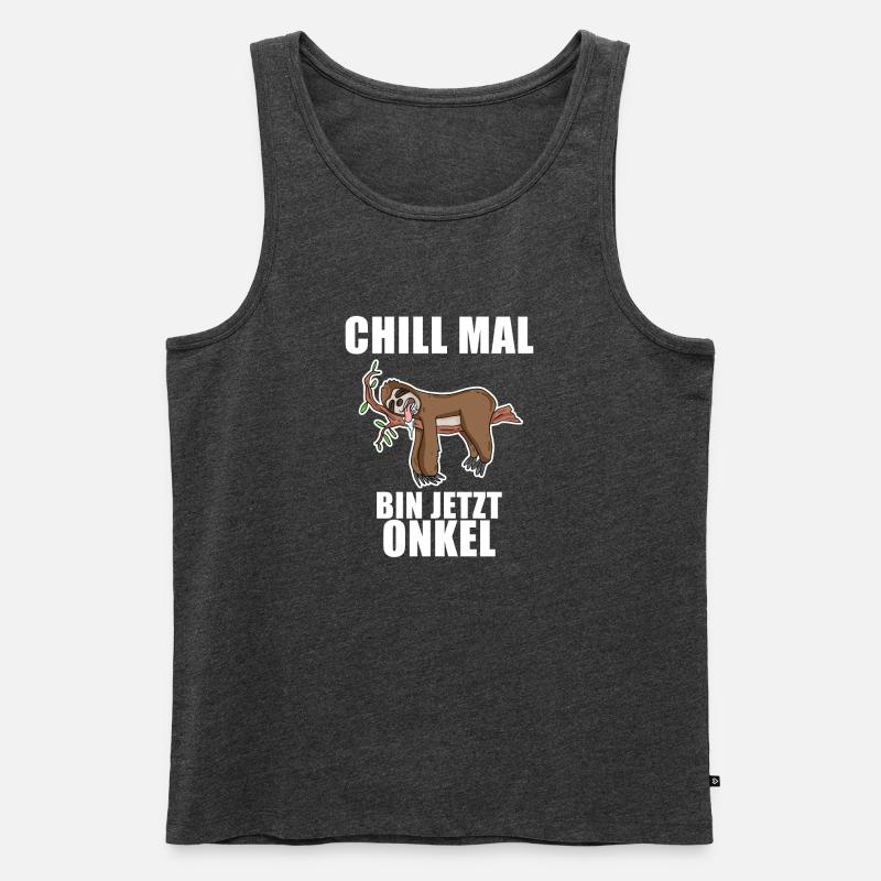 Neffe Onkel Geschenk - Werdender Onkel - Männer Premium Bio Tank Top - Anthrazit meliert