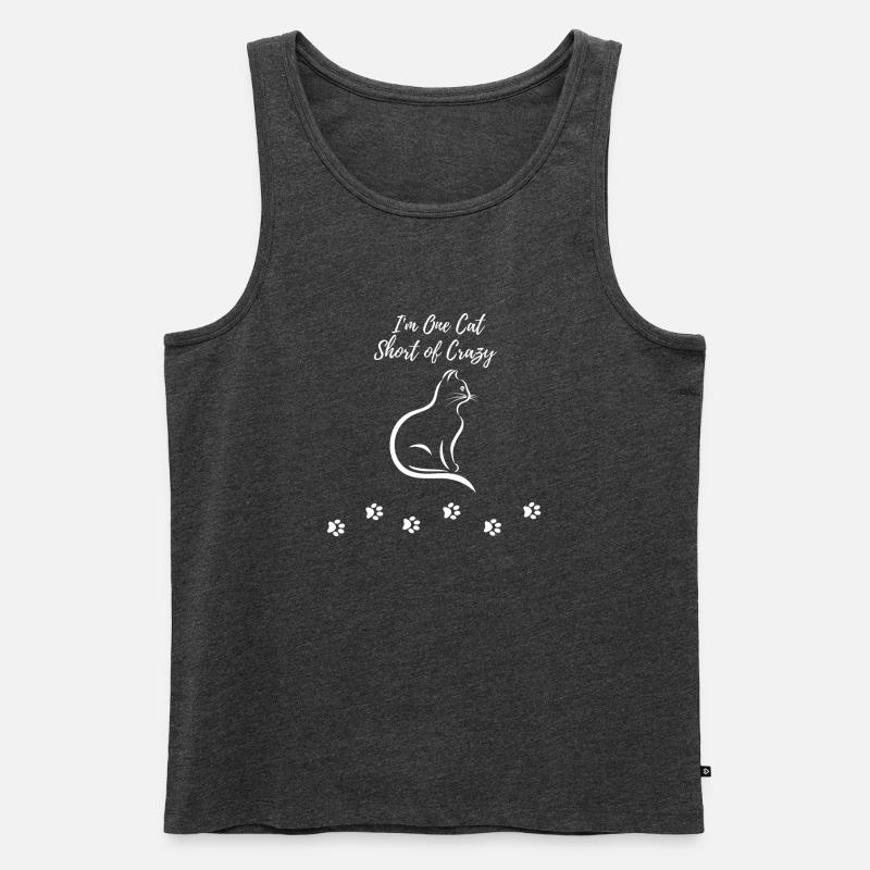Cat Crazy - Cat Lovers Gift Idea - Männer Premium Bio Tank Top - Anthrazit meliert