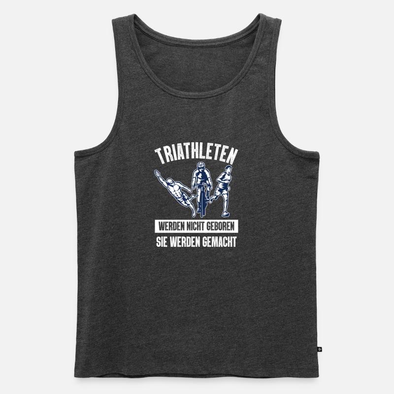 Triathleten Werden Nicht Triathlon - Männer Premium Bio Tank Top - Anthrazit meliert