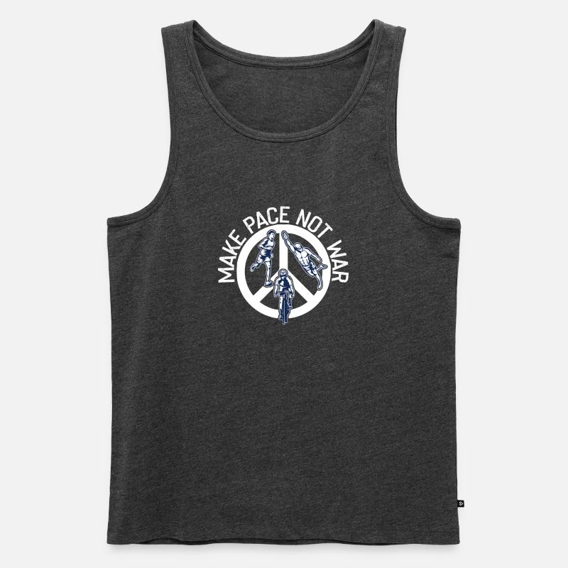 Mach Tempo Statt Krieg Triathlet - Männer Premium Bio Tank Top - Anthrazit meliert