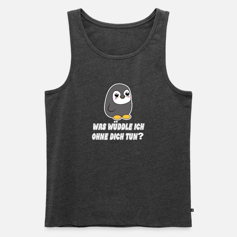 Pinguin Statement Seevogel Tier Arktis Vogel - Männer Premium Bio Tank Top - Anthrazit meliert