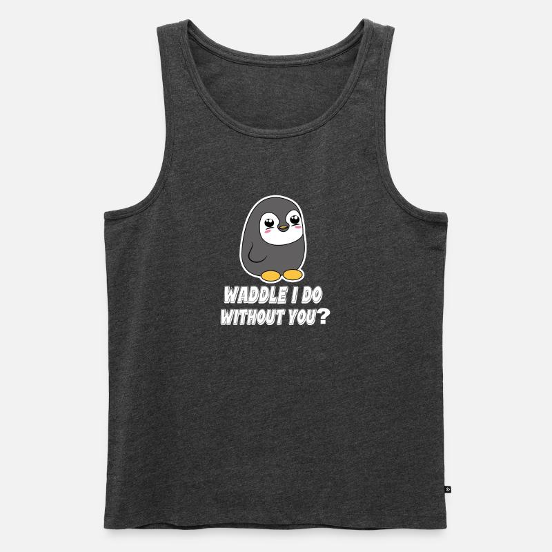 Pinguin Tier Vogel Statement Seevogel Zoo - Männer Premium Bio Tank Top - Anthrazit meliert