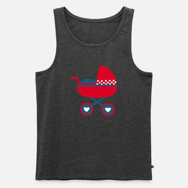 Geburt Baby 2025 Geschenk Geschenkidee - Männer Premium Bio Tank Top - Anthrazit meliert