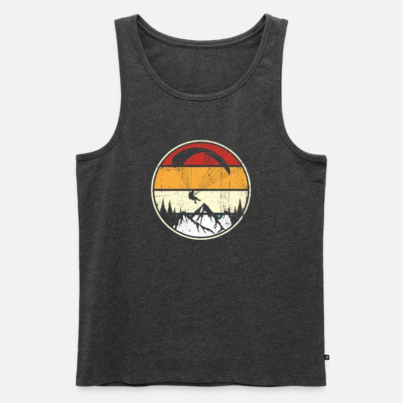 Sunset Peaks Eagle Circle - Männer Premium Bio Tank Top - Anthrazit meliert