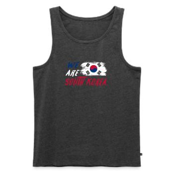 We are South Korea - Men's Premium Organic Tank Top - heather anthracite - Front - Michal (187cm)