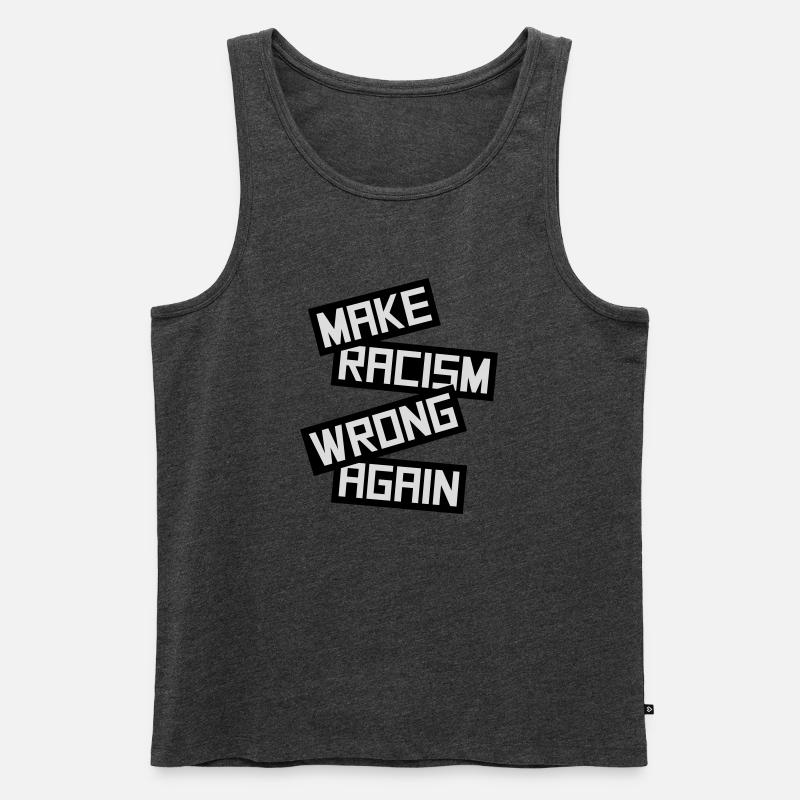 make racism wrong again - Männer Premium Bio Tank Top - Anthrazit meliert