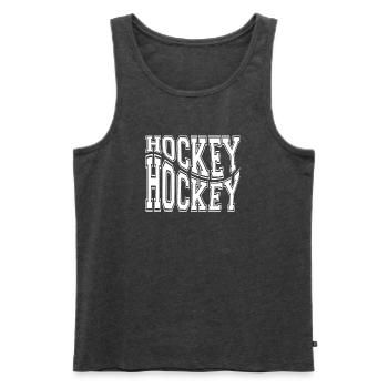 hockey, fan de hockey, hockey sport - Débardeur bio Premium Homme - anthracite chiné - Devant - AI Model Male 178 light (178cm)
