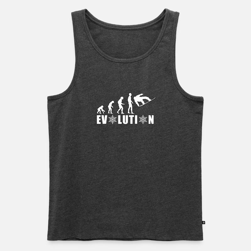 EVOLUTION SNOWBOARD Schnee Winter Geschenk - Männer Premium Bio Tank Top - Anthrazit meliert