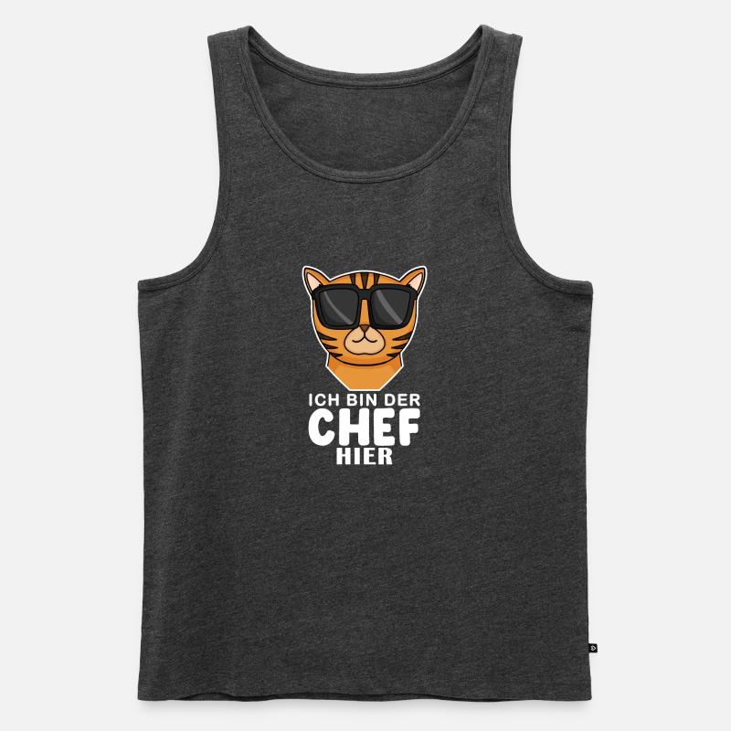 Cool Katze Bengalkatze Spruch - Männer Premium Bio Tank Top - Anthrazit meliert