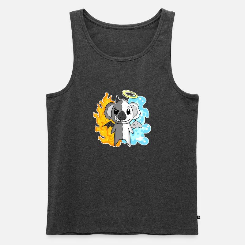 Koala - Engel und Teufel - Männer Premium Bio Tank Top - Anthrazit meliert