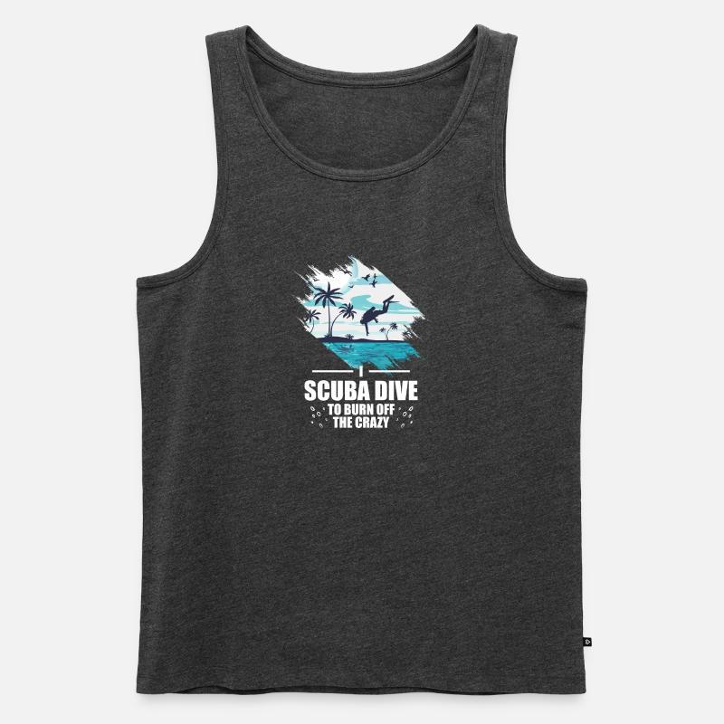 Scuba Diver Speerfischen Design - Männer Premium Bio Tank Top - Anthrazit meliert