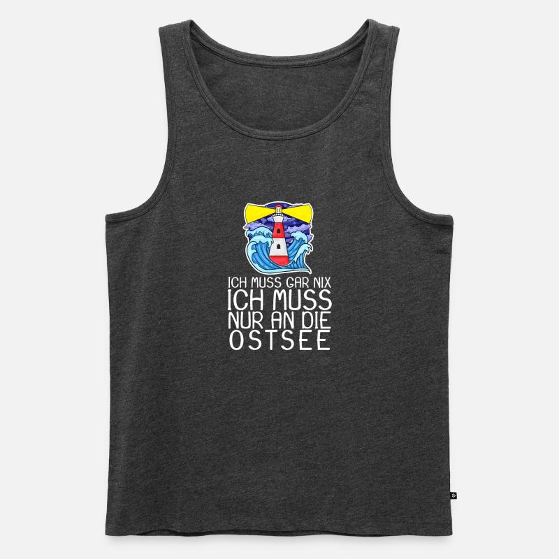 Ostsee Spruch - Männer Premium Bio Tank Top - Anthrazit meliert