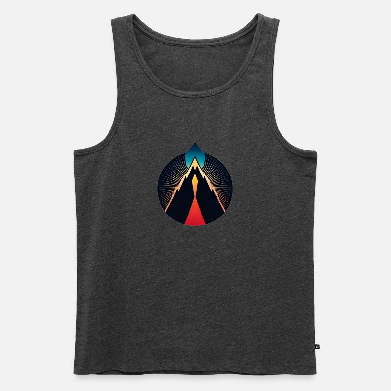 Vulkan Logo - Männer Premium Bio Tank Top - Anthrazit meliert