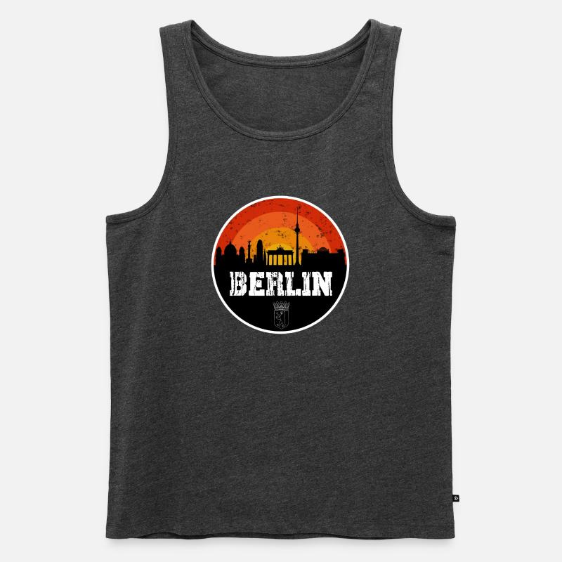Berlin Skyline Original - Männer Premium Bio Tank Top - Anthrazit meliert