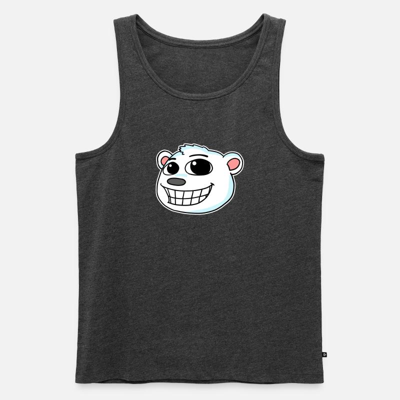 Eisbär Kopf - Männer Premium Bio Tank Top - Anthrazit meliert