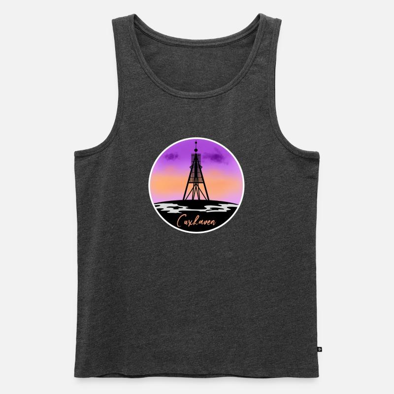 Cuxhaven Fine Skyline - Männer Premium Bio Tank Top - Anthrazit meliert