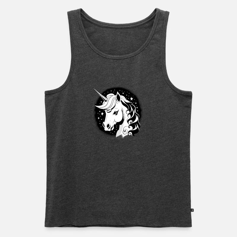 Goth Einhorn - Männer Premium Bio Tank Top - Anthrazit meliert