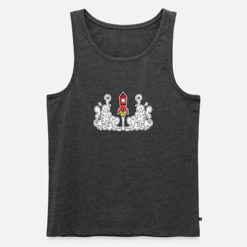 Rocket Rocket Launch Launch - Men's Premium Organic Tank Top - heather anthracite